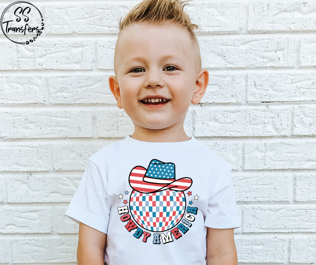 Howdy America Disco Ball DTF Transfer