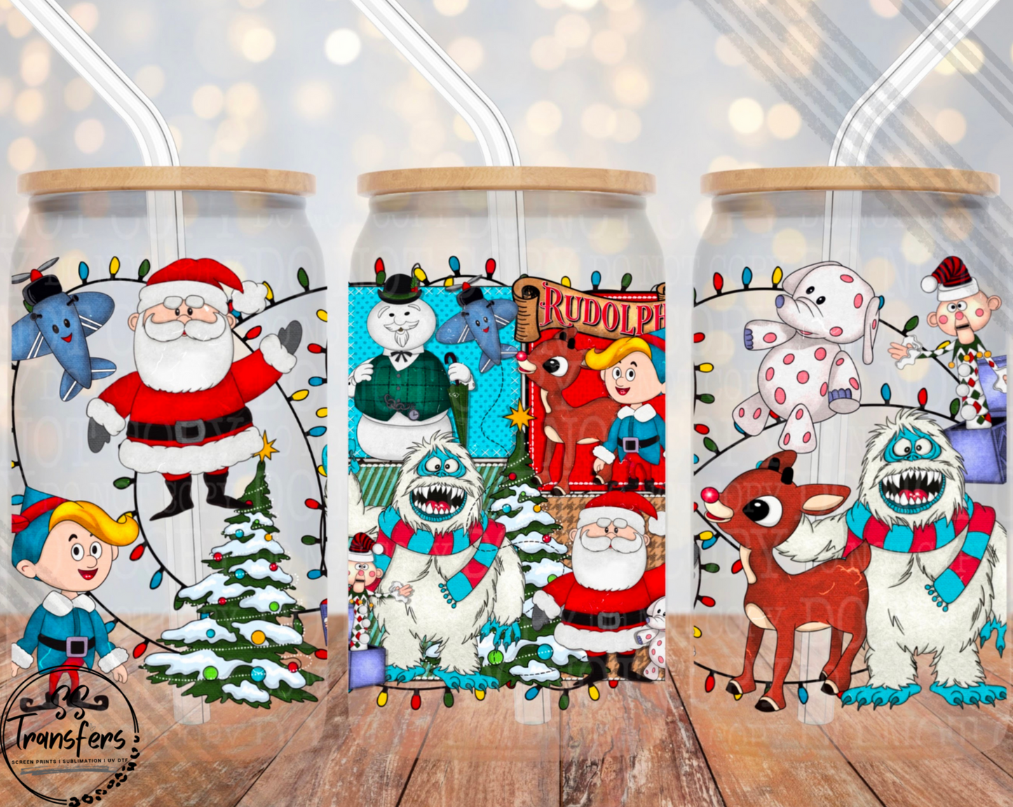 Reindeer Friends Libbey UV Wrap