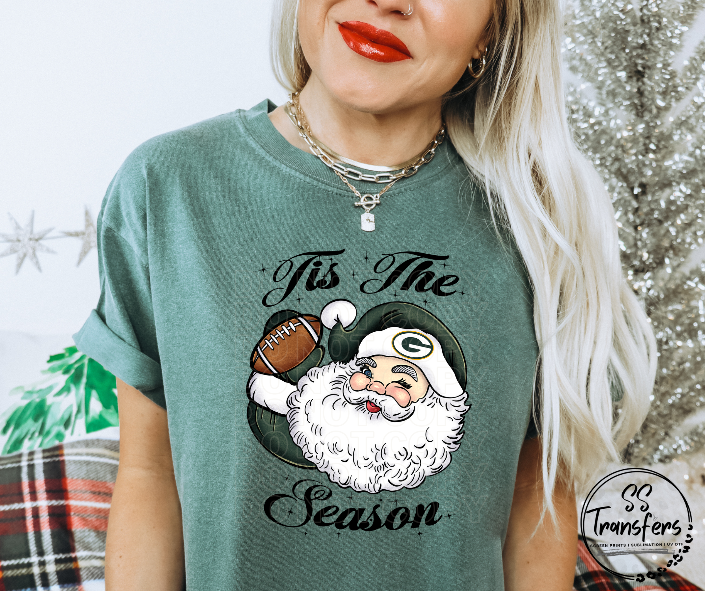 Tis' The Season Santa Football (Pro Team Options) DTF Transfer