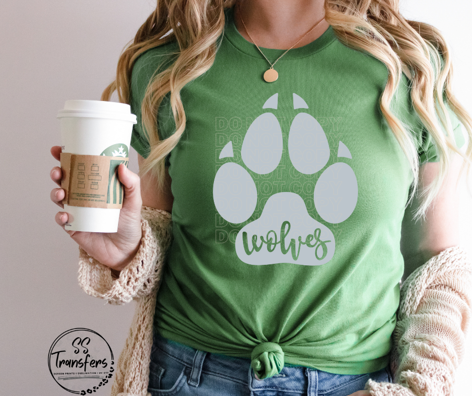 Wolf Paw DTF Transfer