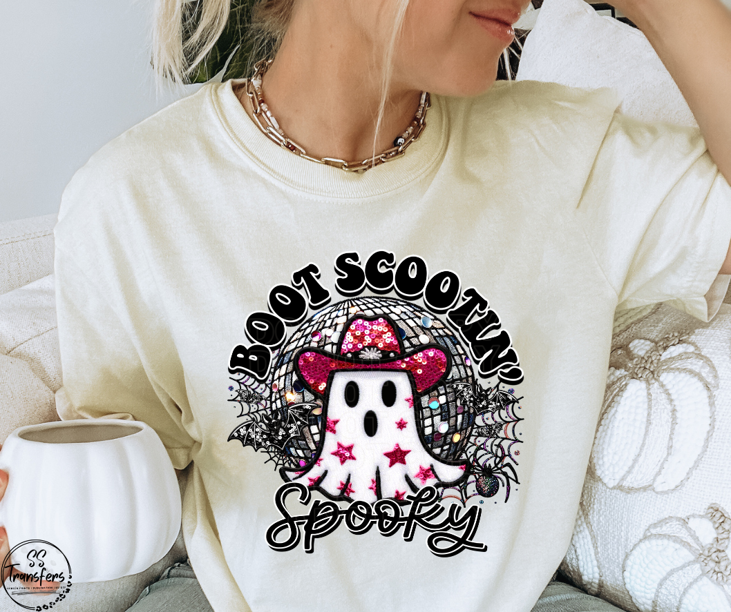 Boot Scootin' Spooky Ghost DTF Transfer