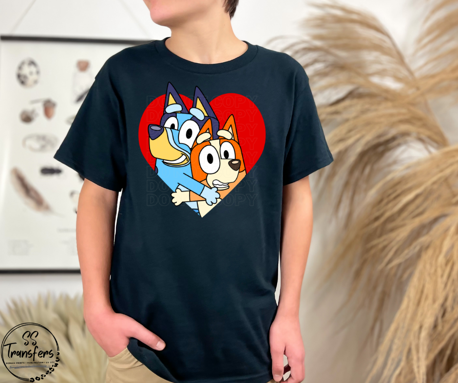 Blue Dog Love DTF Transfer