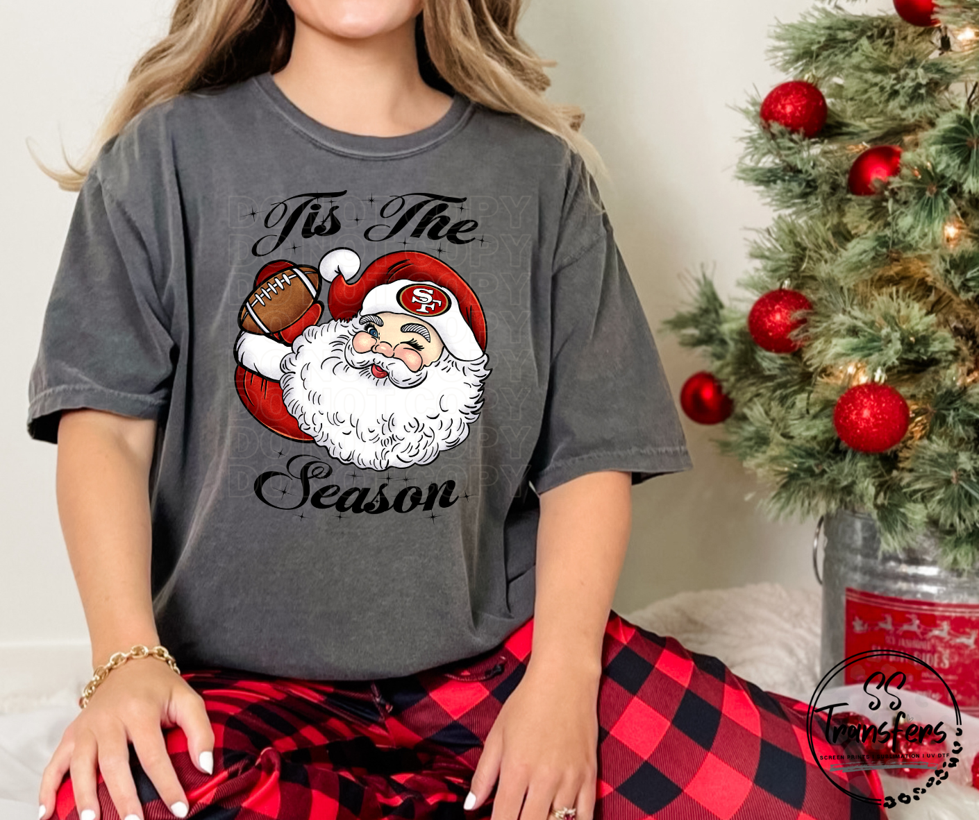 Tis' The Season Santa Football (Pro Team Options) DTF Transfer