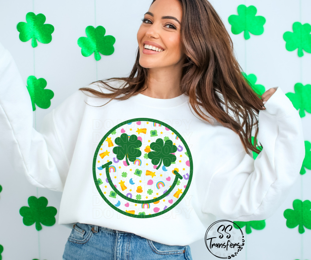 Lucky Charm Happy Face DTF Transfer
