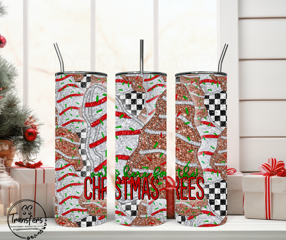 Only Here For The Christmas Trees Sub Tumbler Transfer