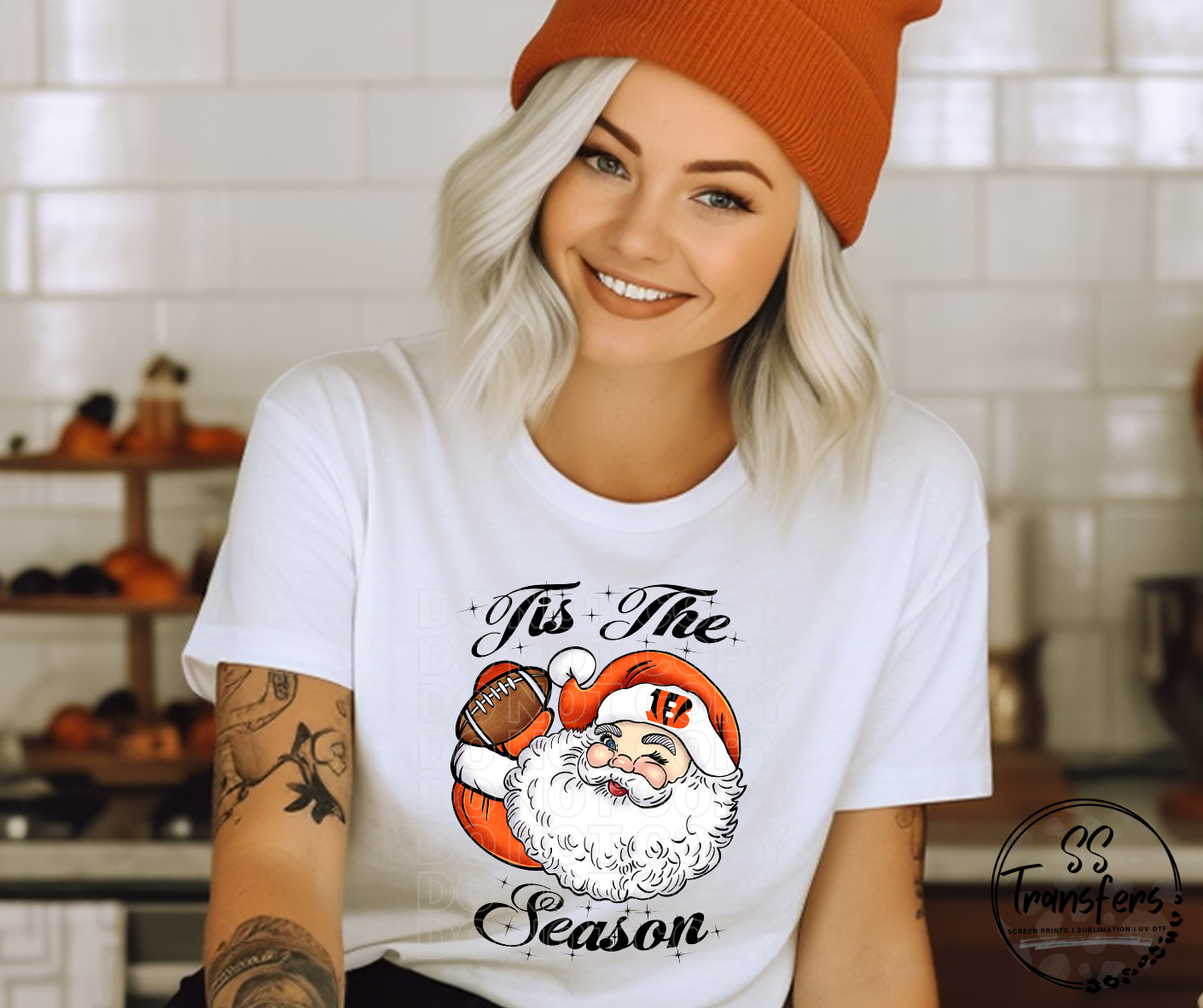 Tis' The Season Santa Football (Pro Team Options) DTF Transfer