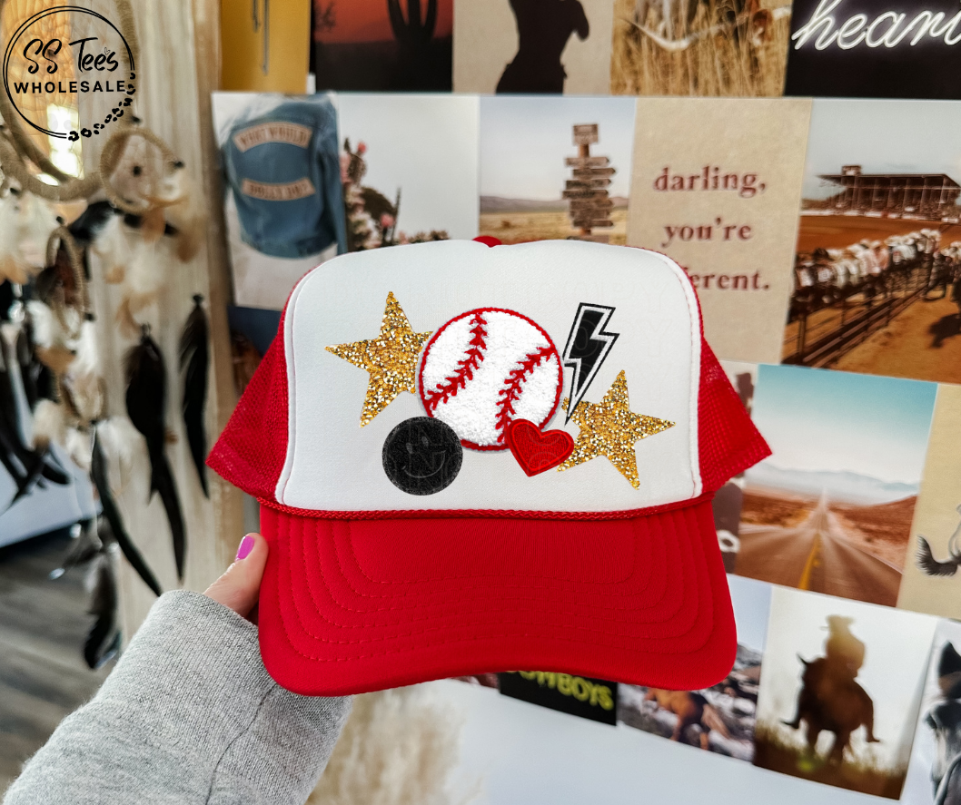 Baseball and Bolts Faux Embroidered Hat DTF/Sub Transfer