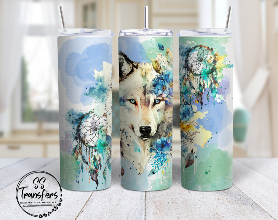 Watercolor Wolf Sub Tumbler Transfer