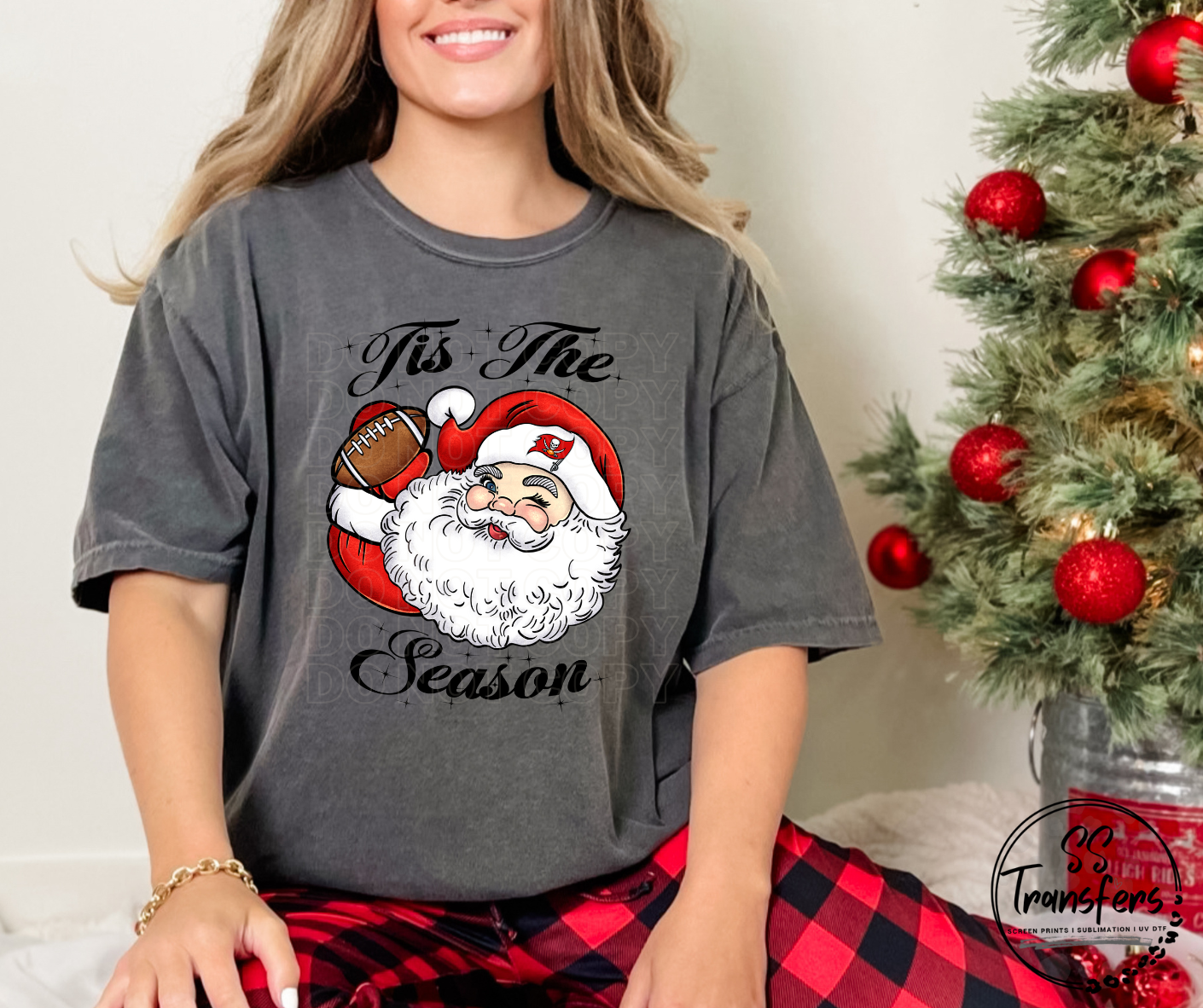Tis' The Season Santa Football (Pro Team Options) DTF Transfer