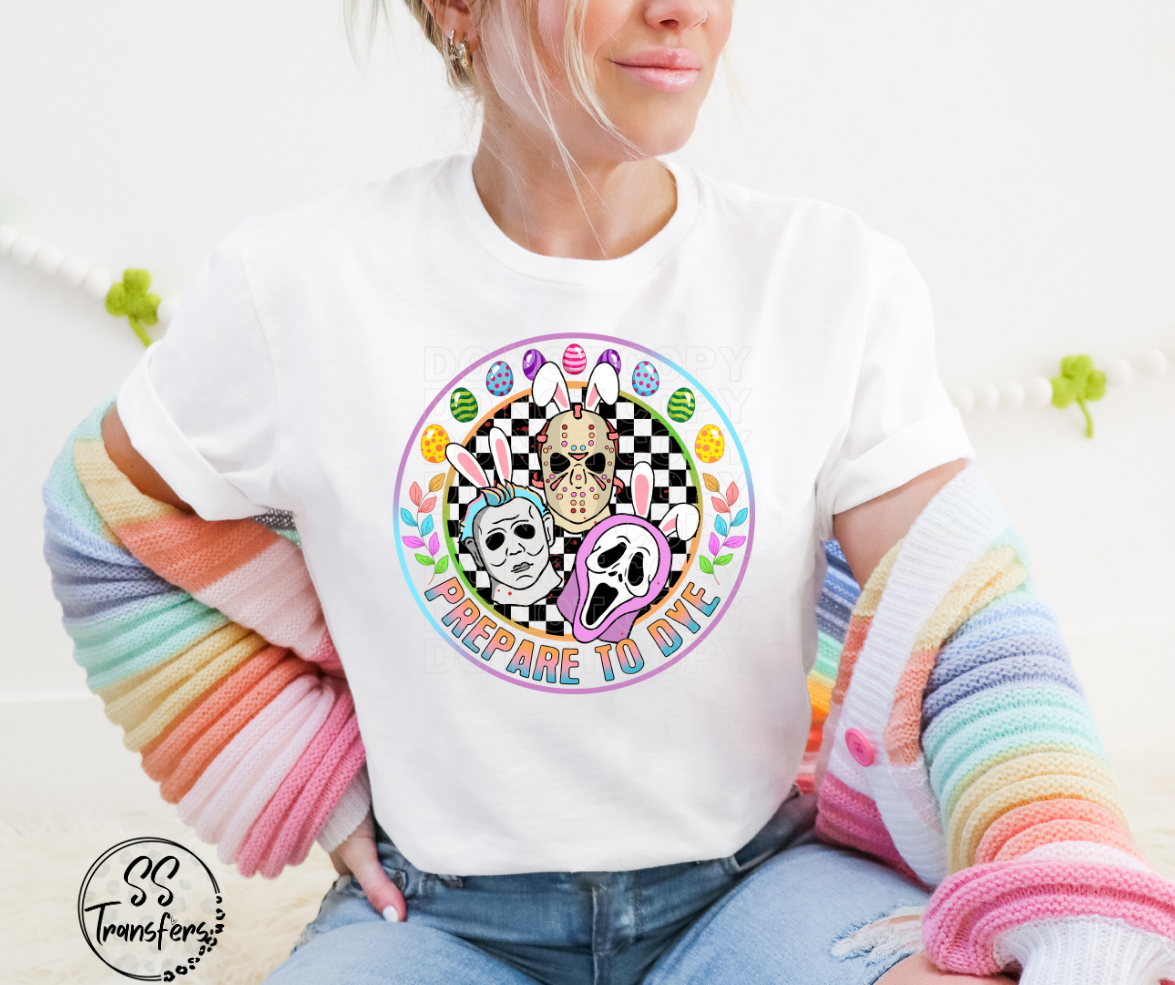 Prepare to Dye Scary Guy Circle DTF Transfer