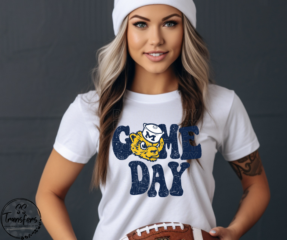 Vintage Game Day Wolverines DTF Transfer