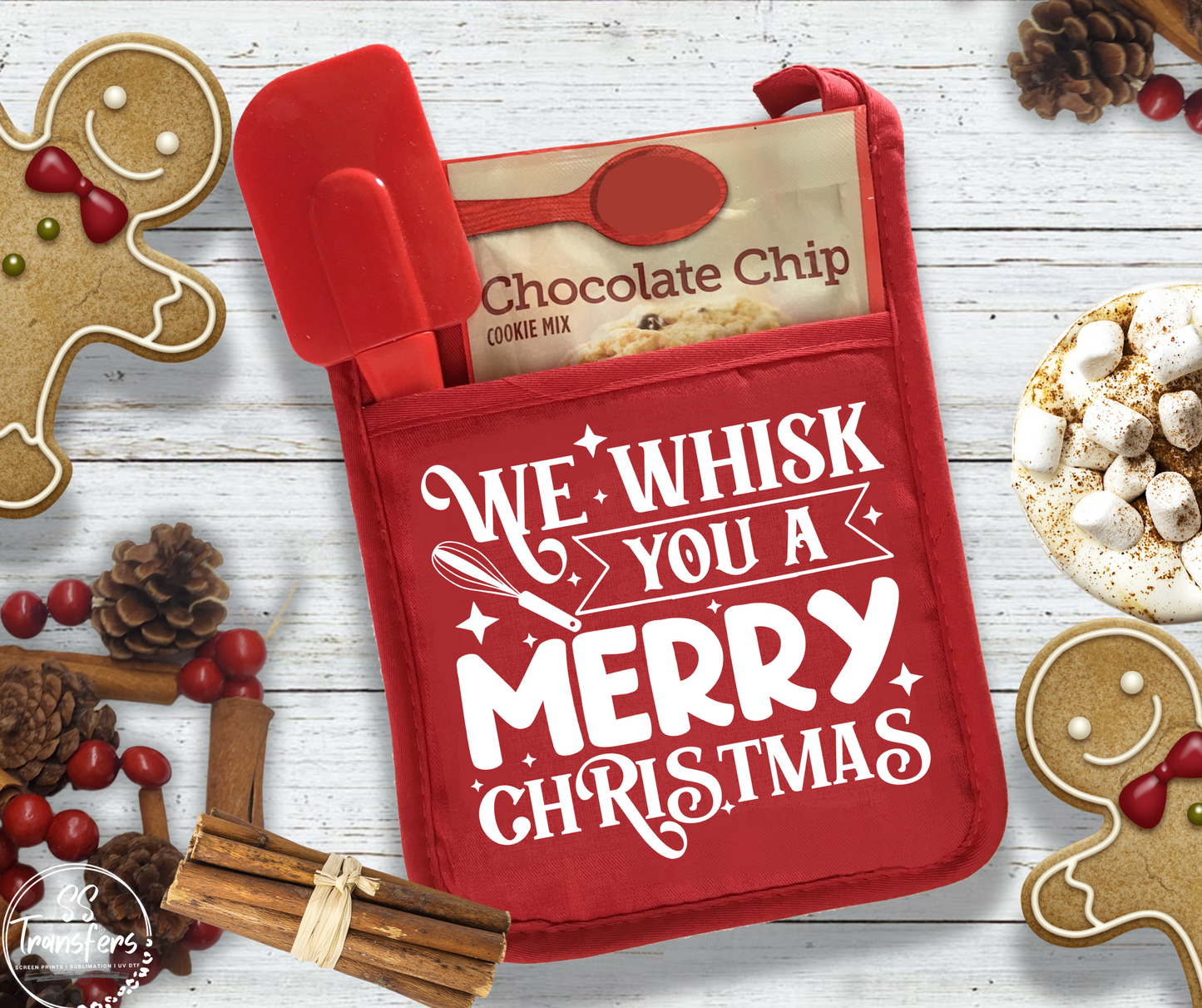 We Whisk You Pot Holder Screen Print Transfer