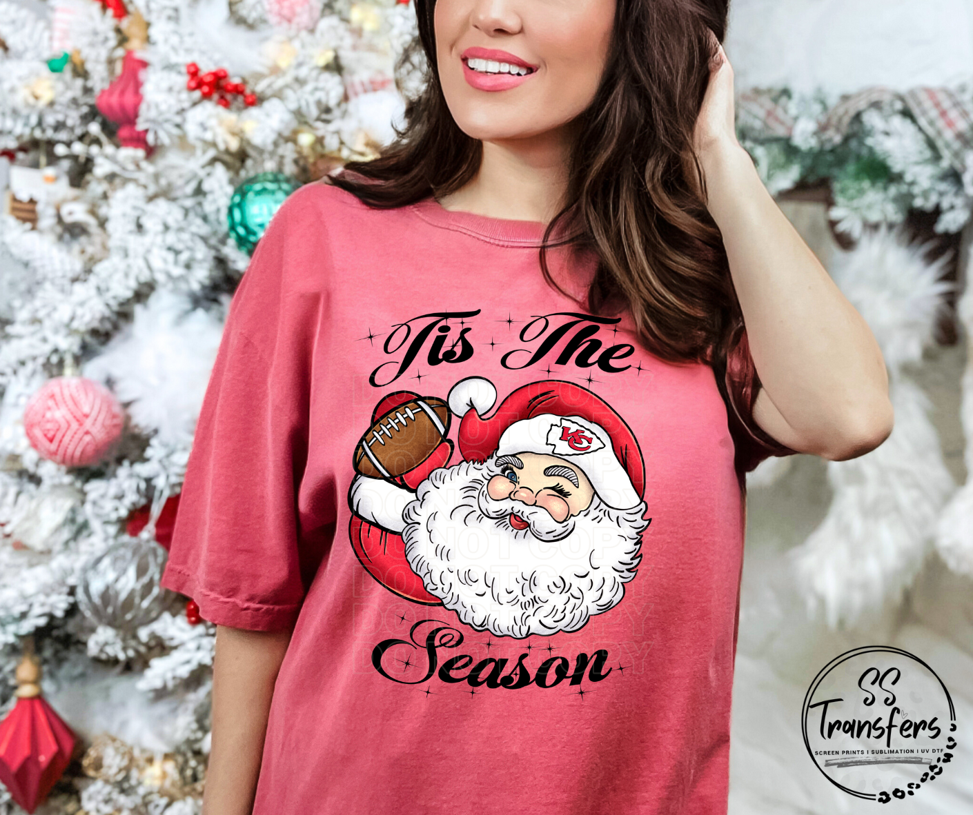 Tis' The Season Santa Football (Pro Team Options) DTF Transfer