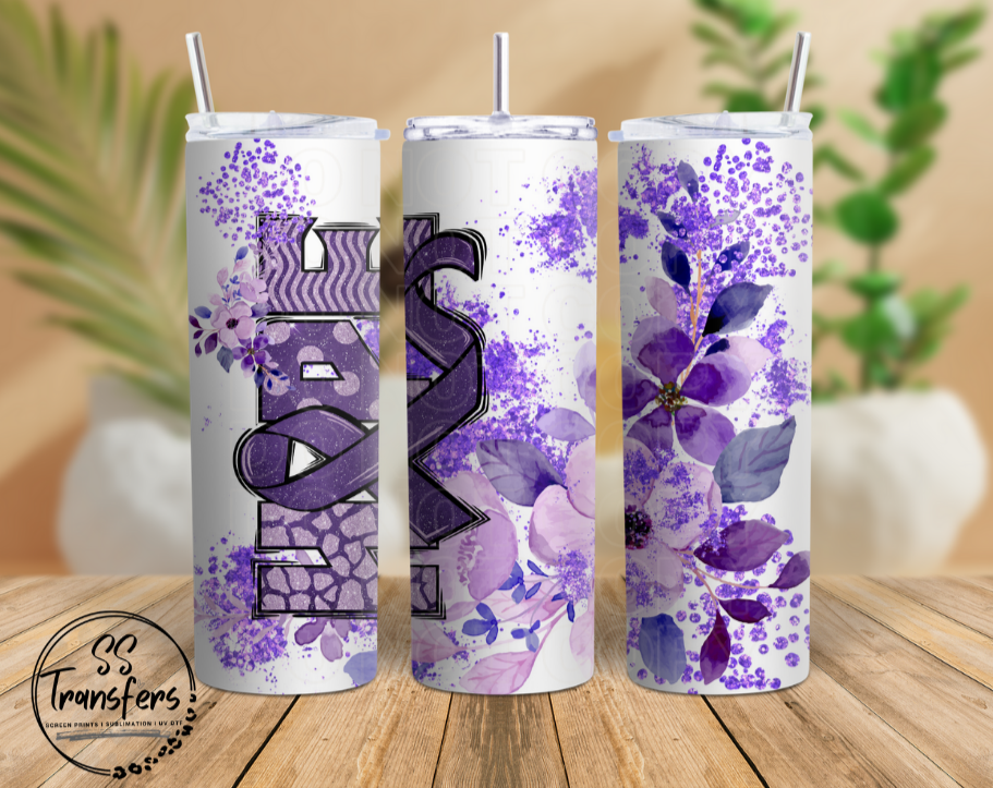 Purple Ribbon 'Hope' Sub Tumbler Transfer