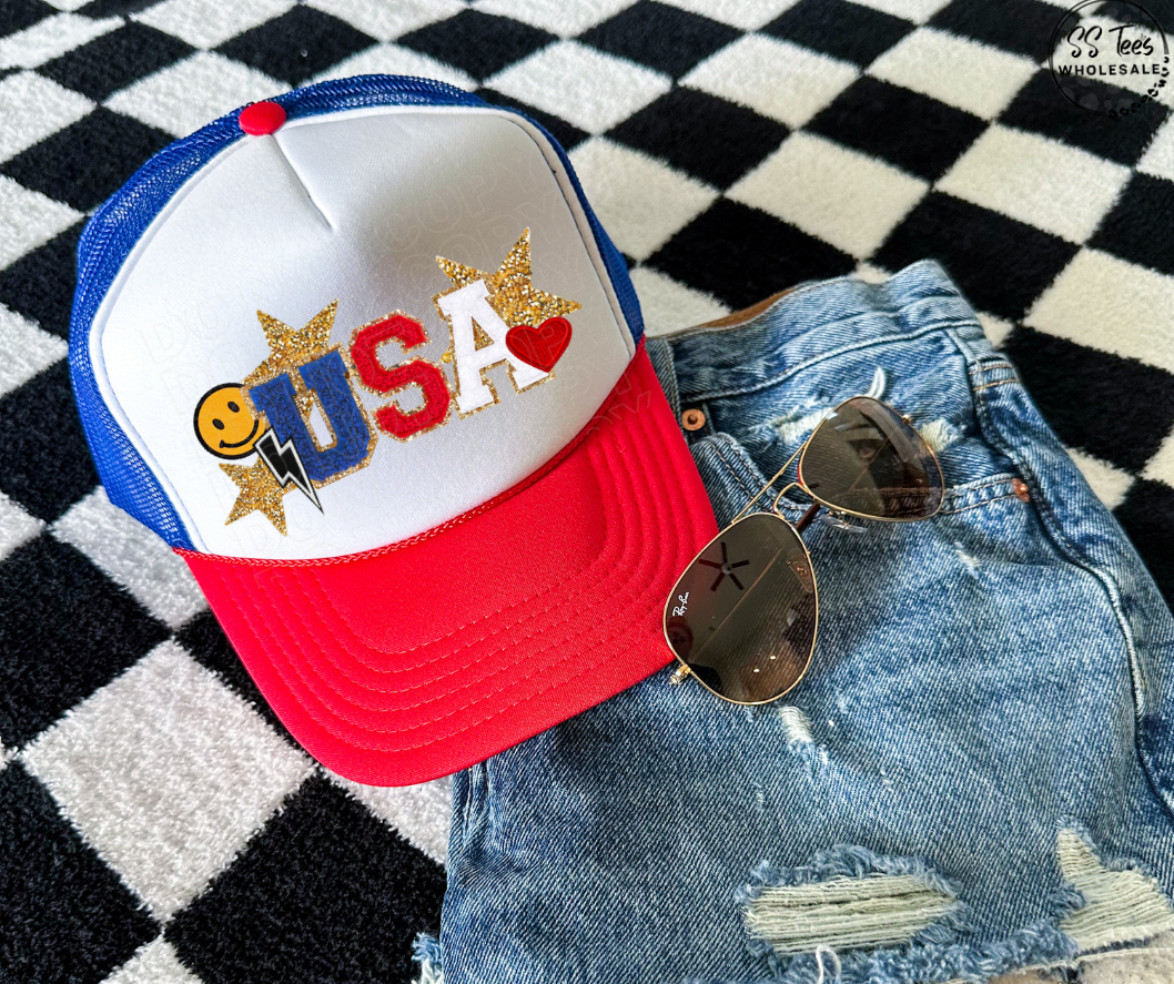 USA Faux Chenille Hat DTF/Sub Transfer