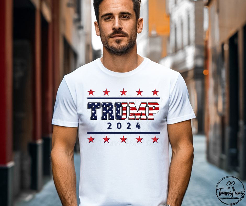 Stars and Stripes Trump DTF Transfer