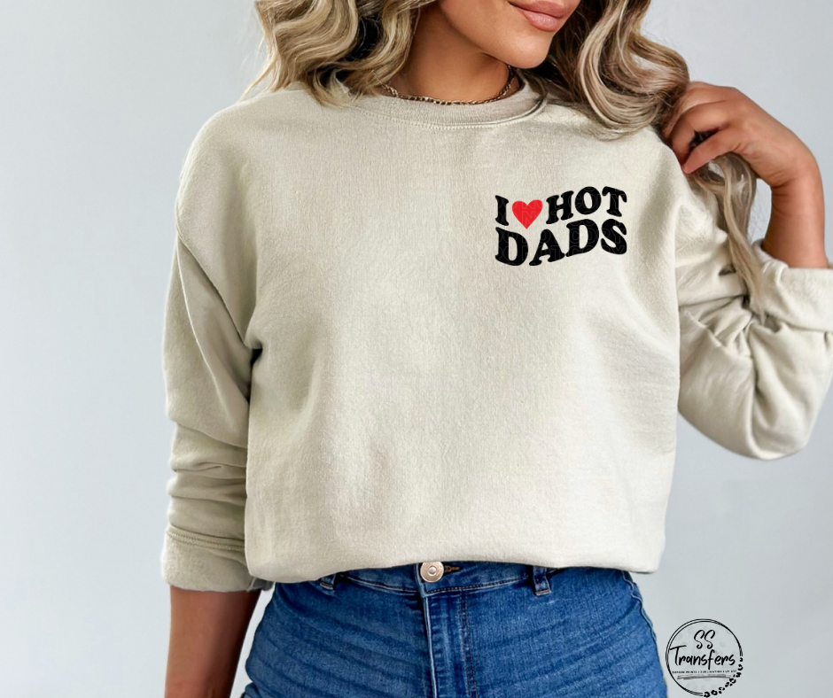I Heart Hot Dads Pocket DTF Transfer