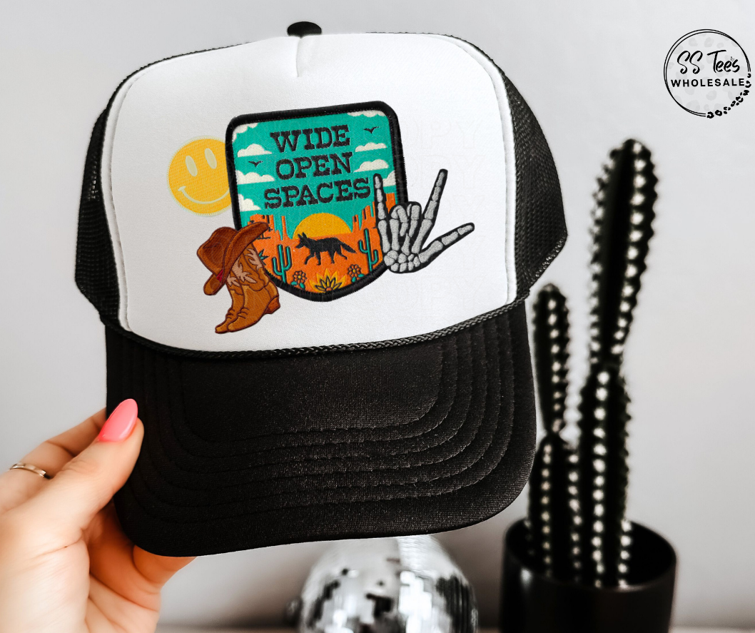 Wide Open Spaces Faux Embroidered Hat DTF/Sub Transfer