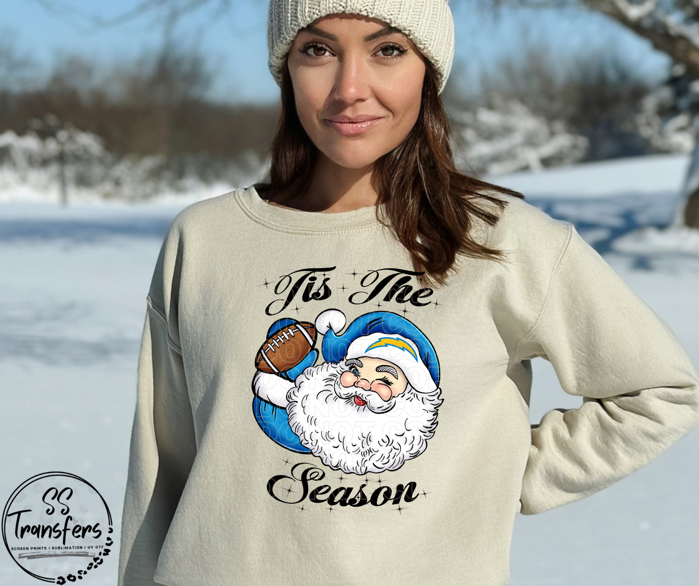 Tis' The Season Santa Football (Pro Team Options) DTF Transfer