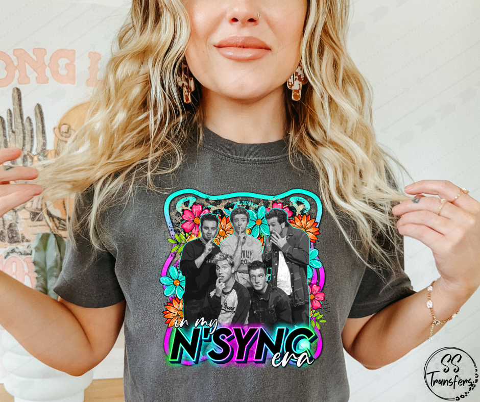 N Sync Floral DTF Transfer