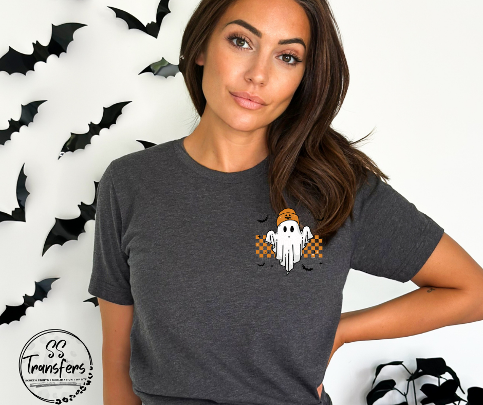 I Ghost People Orange Checker (pocket included) DTF Transfer