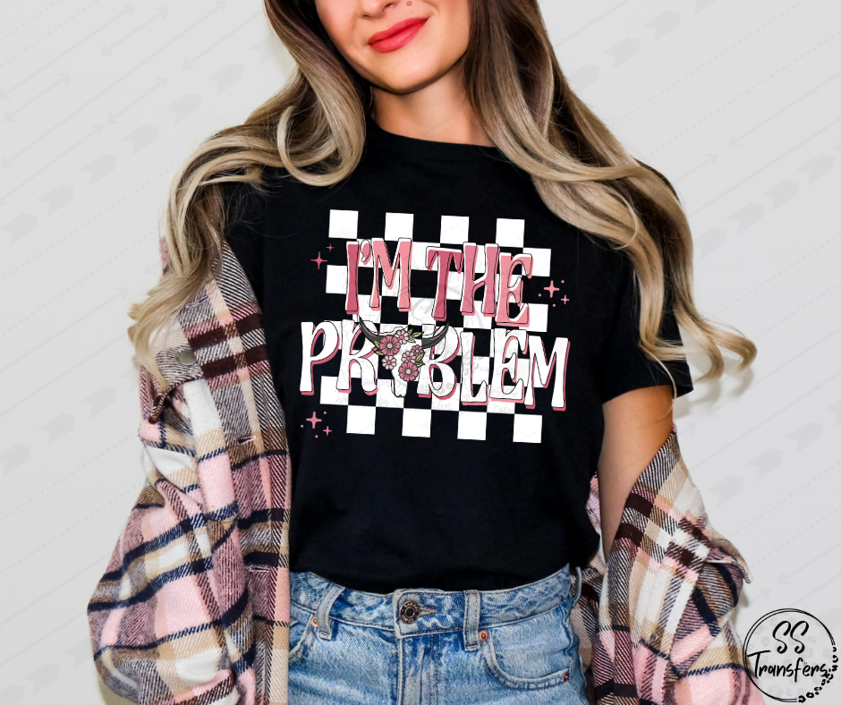 I'm The Problem Floral Longhorn DTF Transfer