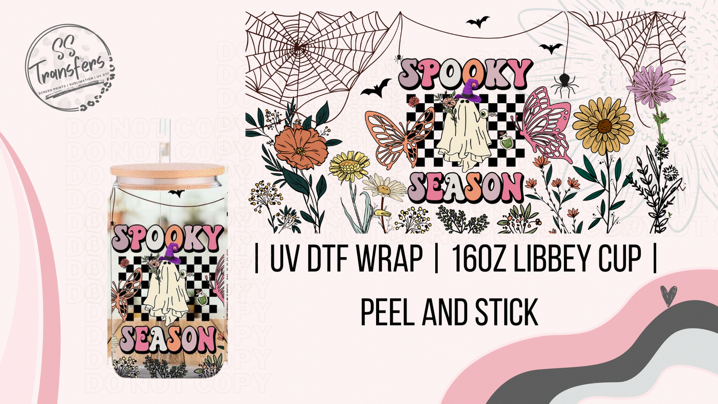 Cute Ghost Spooky Season Libbey UV Wrap