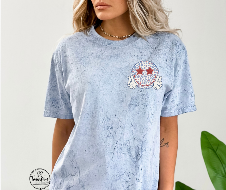 Leopard Happy Face Pocket DTF Transfer