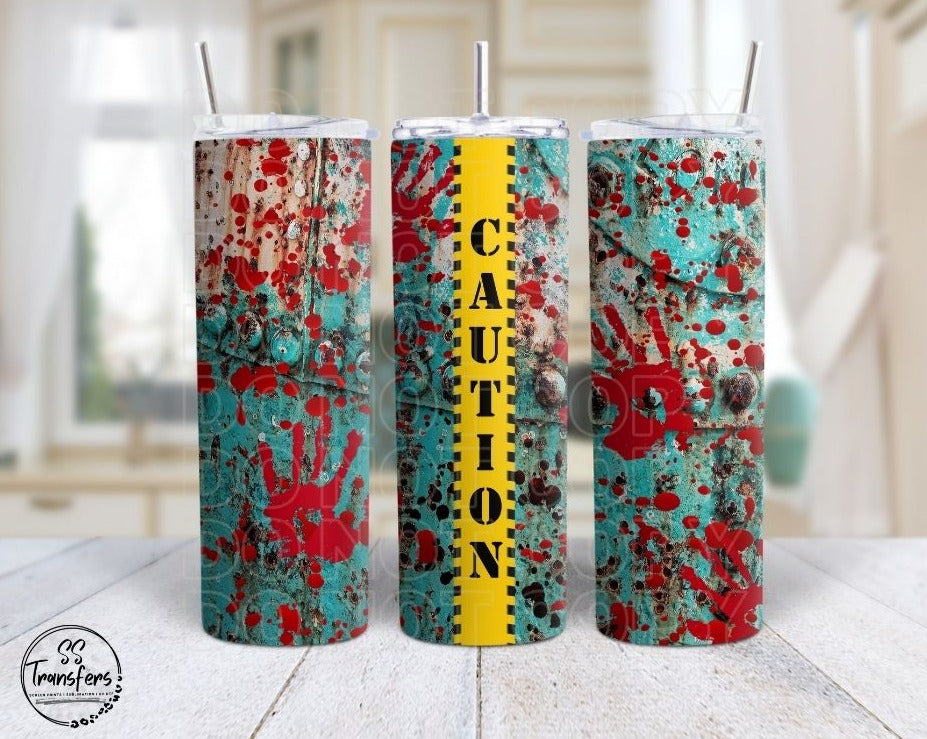 Caution Tape Sub Tumbler Transfer