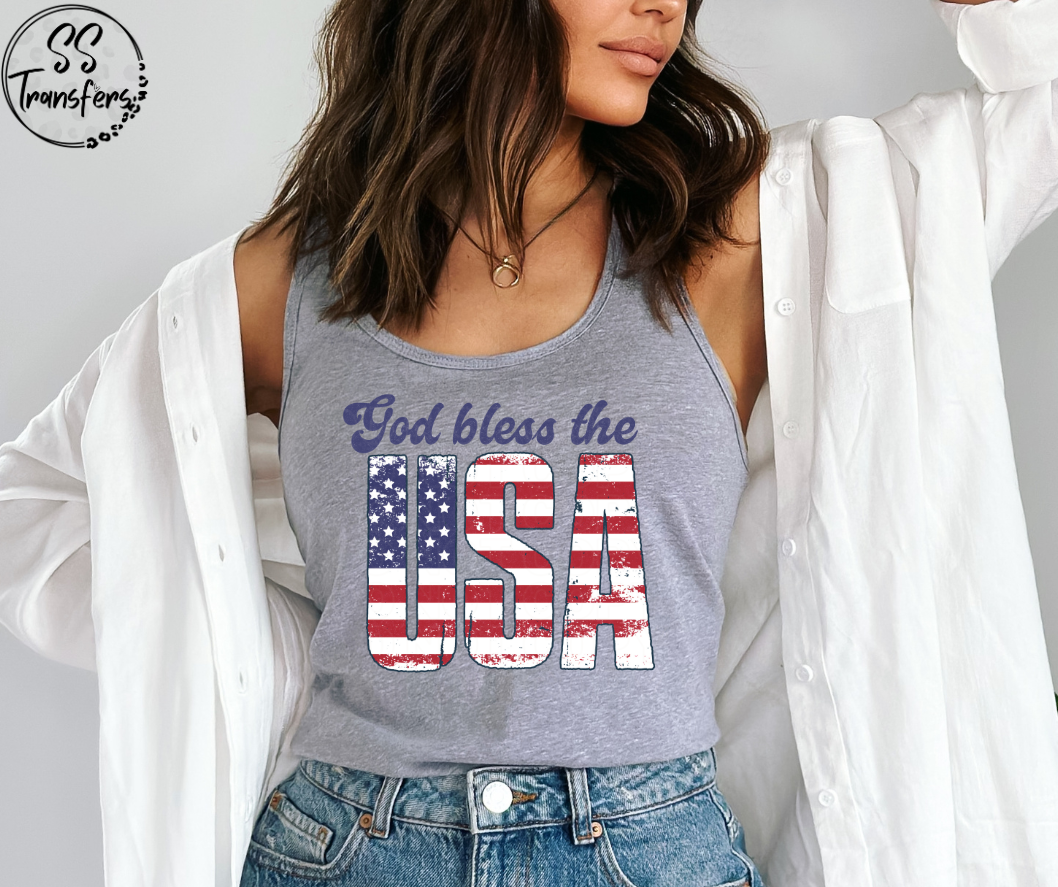 God Bless The USA DTF Transfer