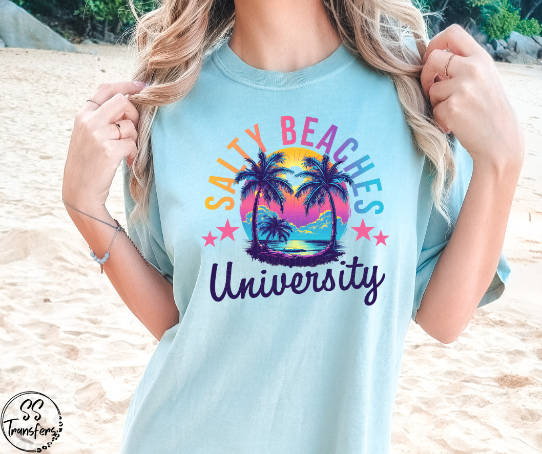 Salty Beaches University DTF Transfer