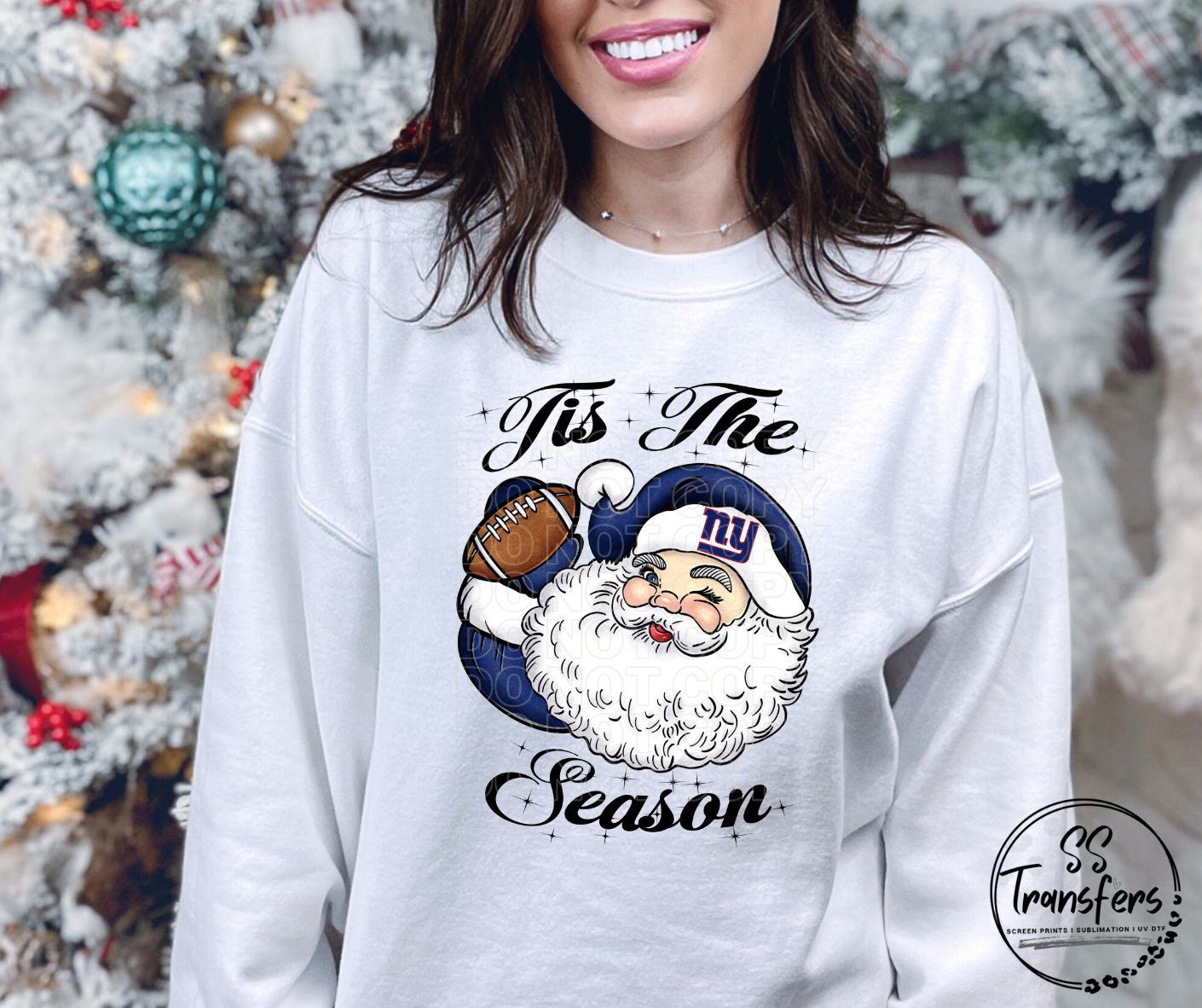 Tis' The Season Santa Football (Pro Team Options) DTF Transfer
