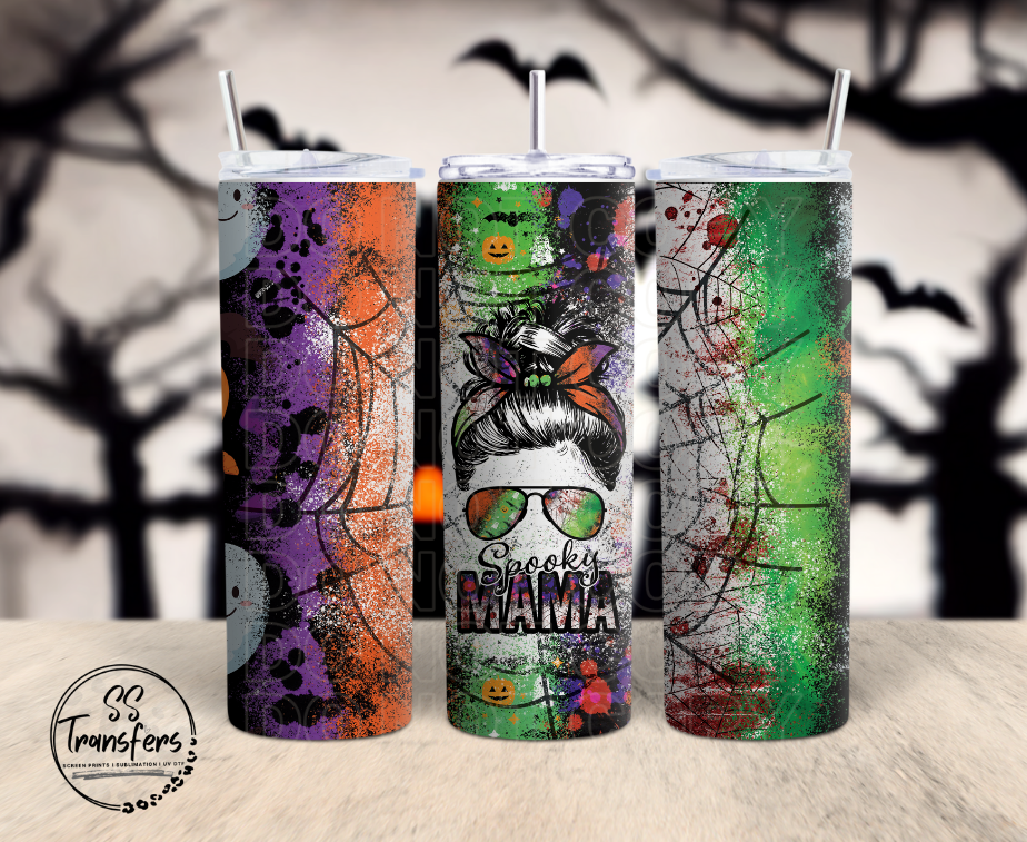 Spooky Mama Tie Dye Sub Tumbler Transfer