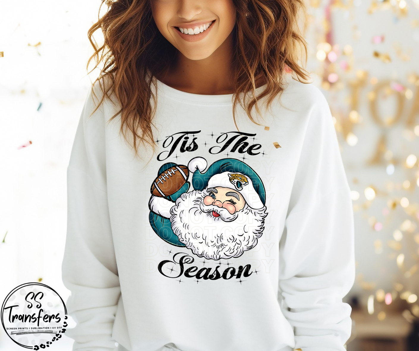 Tis' The Season Santa Football (Pro Team Options) DTF Transfer