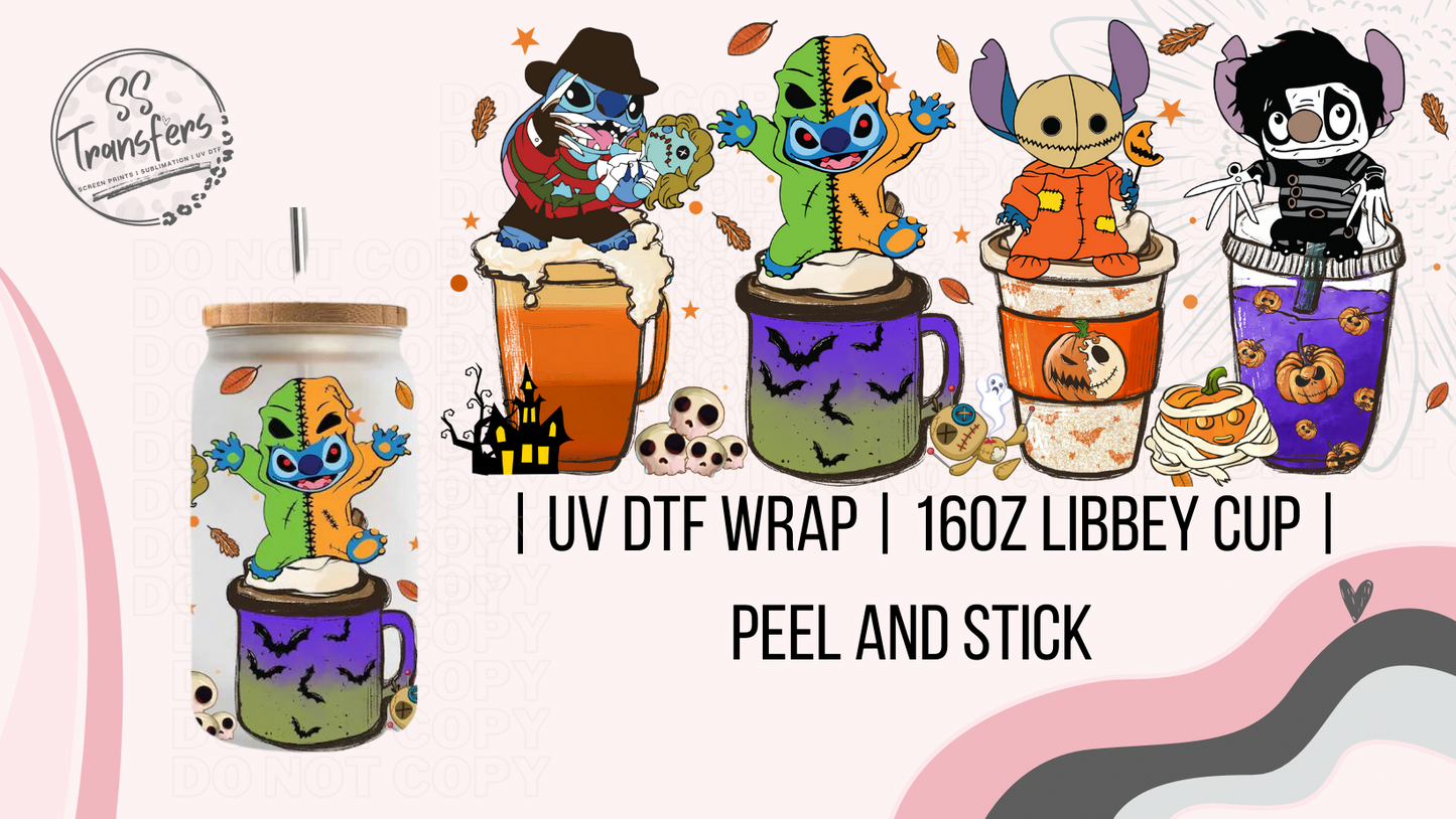 Scary Blue Monster Cups Libbey UV Wrap