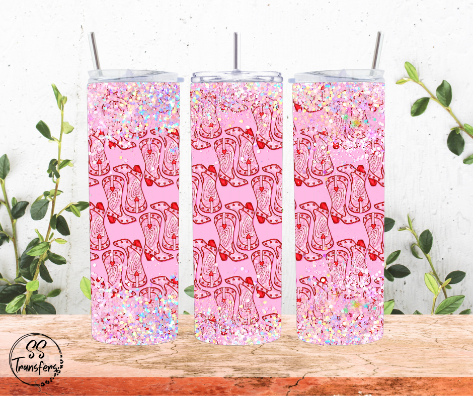 Glitter & Boots Sub Tumbler Transfer
