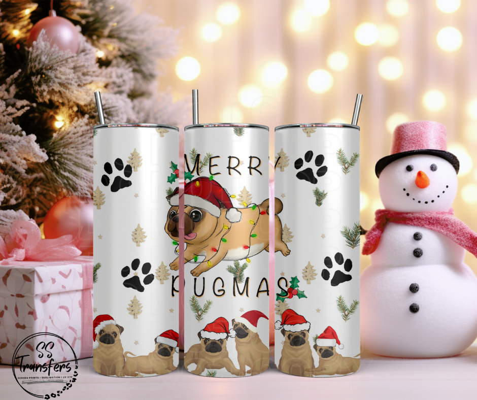 Merry Pugmas Sub Tumbler Transfer
