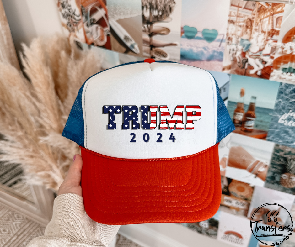 Trump Red/White/Blue Flag Hat DTF/Sub Transfer