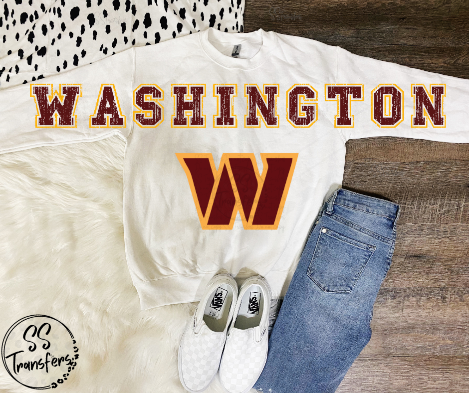 Washington Oversized Distressed Letters *SS Exclusive* (multiple options) DTF Transfer