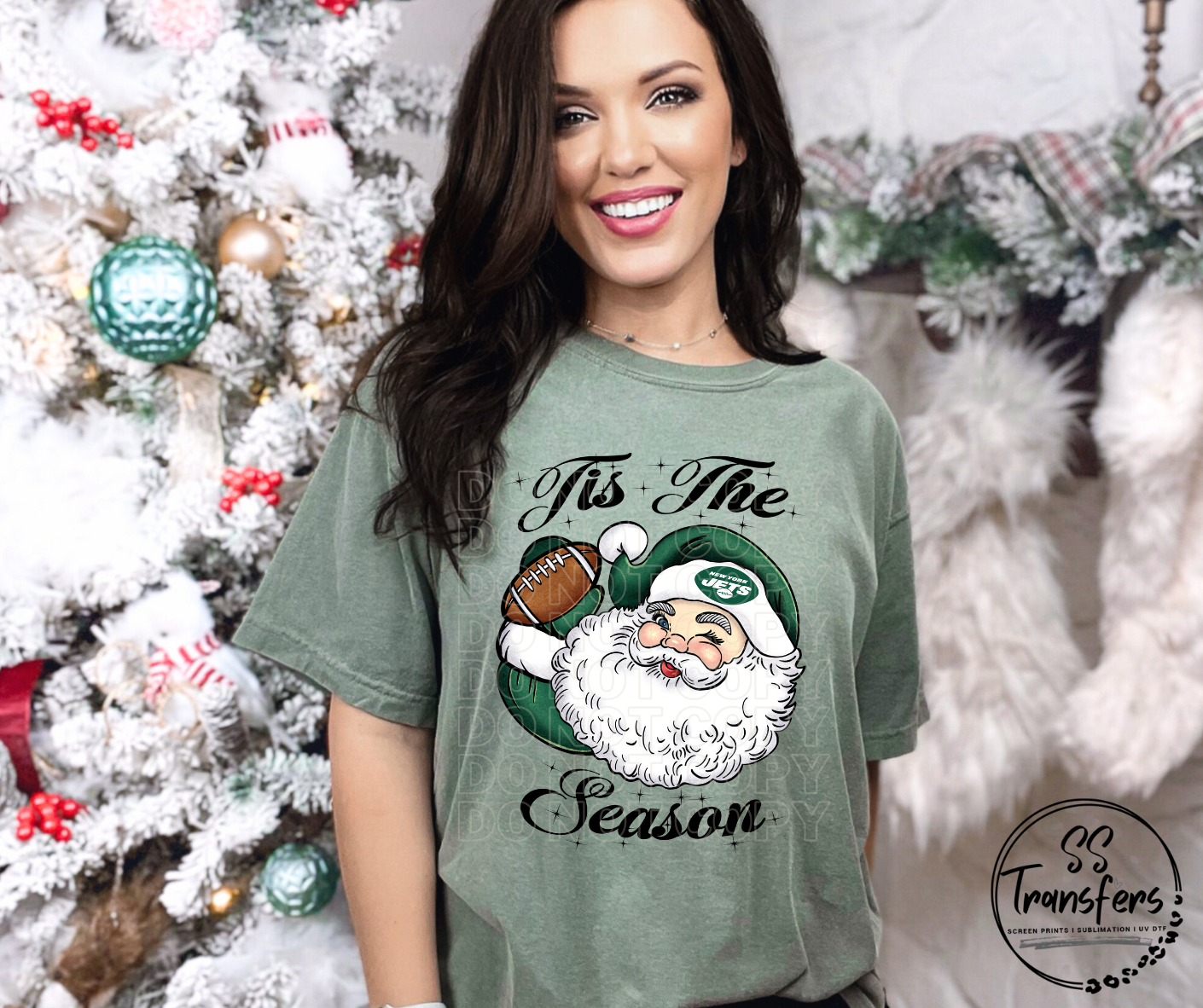 Tis' The Season Santa Football (Pro Team Options) DTF Transfer