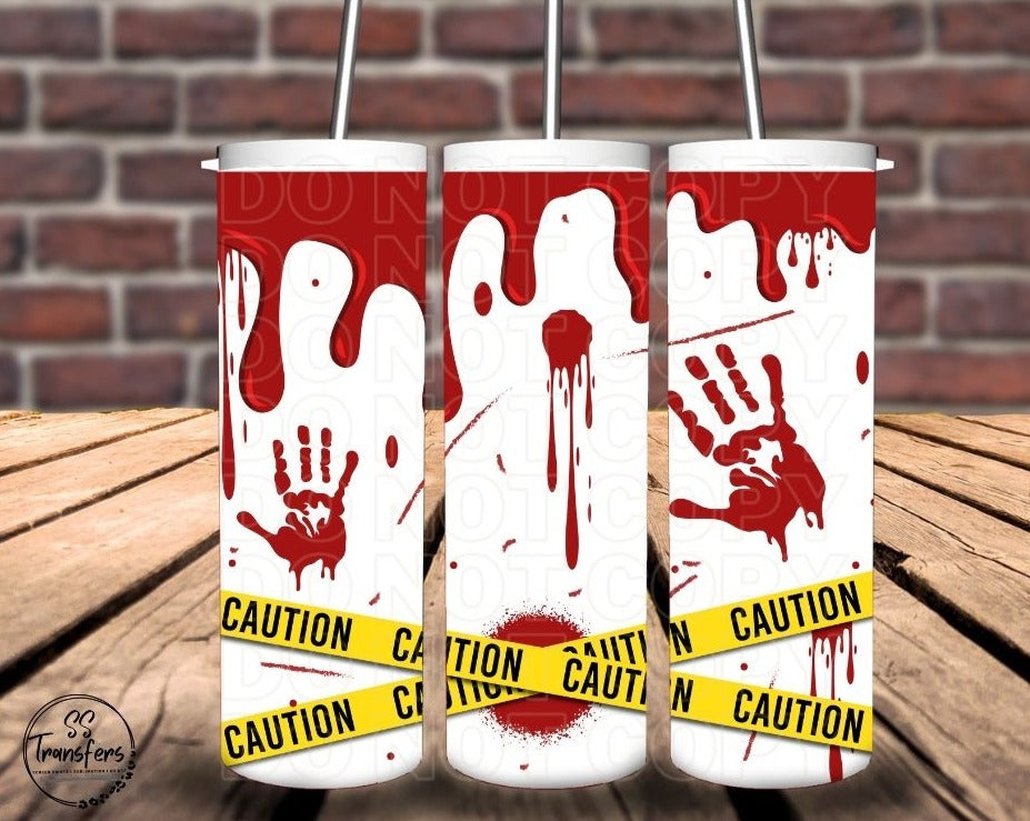 Blood Drip Caution Tape Sub Tumbler Transfer