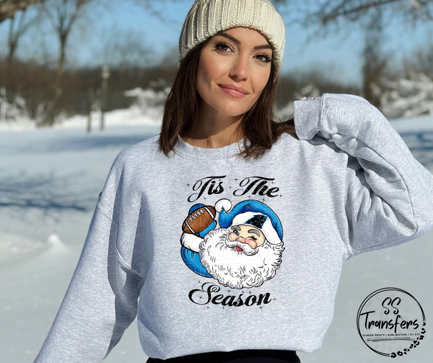 Tis' The Season Santa Football (Pro Team Options) DTF Transfer
