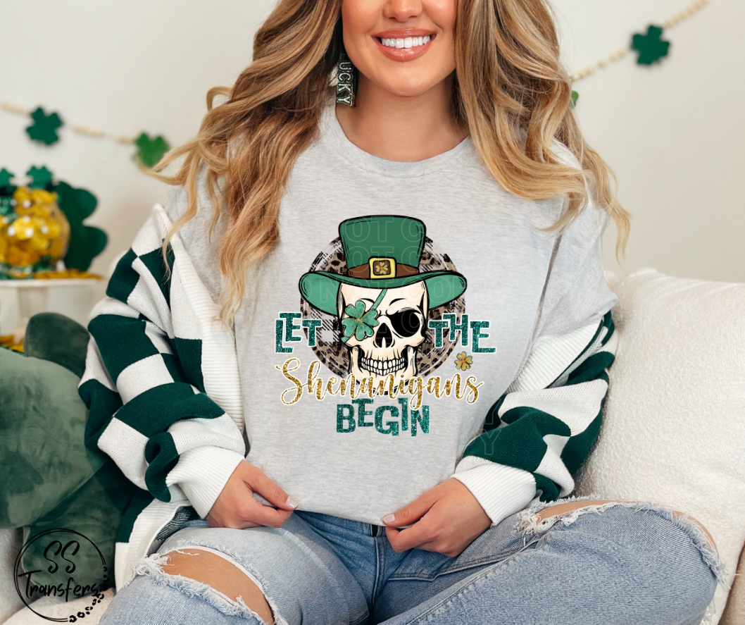 Let the Shenanigans Begin Skull DTF Transfer