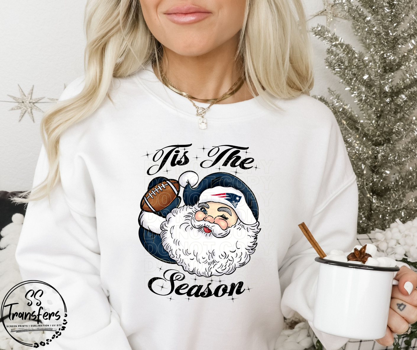 Tis' The Season Santa Football (Pro Team Options) DTF Transfer