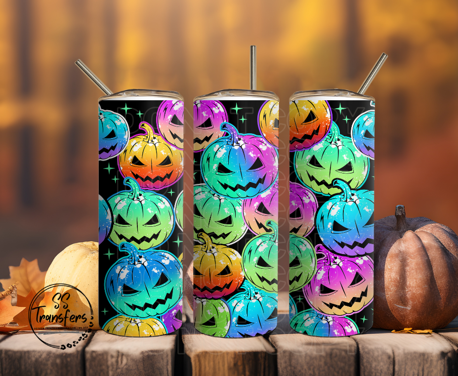 Rainbow Jack-O-Lanterns Sub Tumbler Transfer