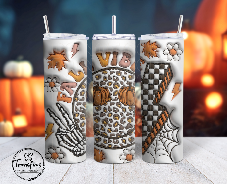 Inflated Fall Vibes Smile Sub Tumbler Transfer