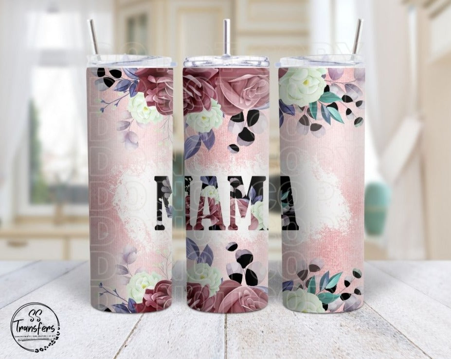 Pastel Floral Border Mama Sub Tumbler Transfer