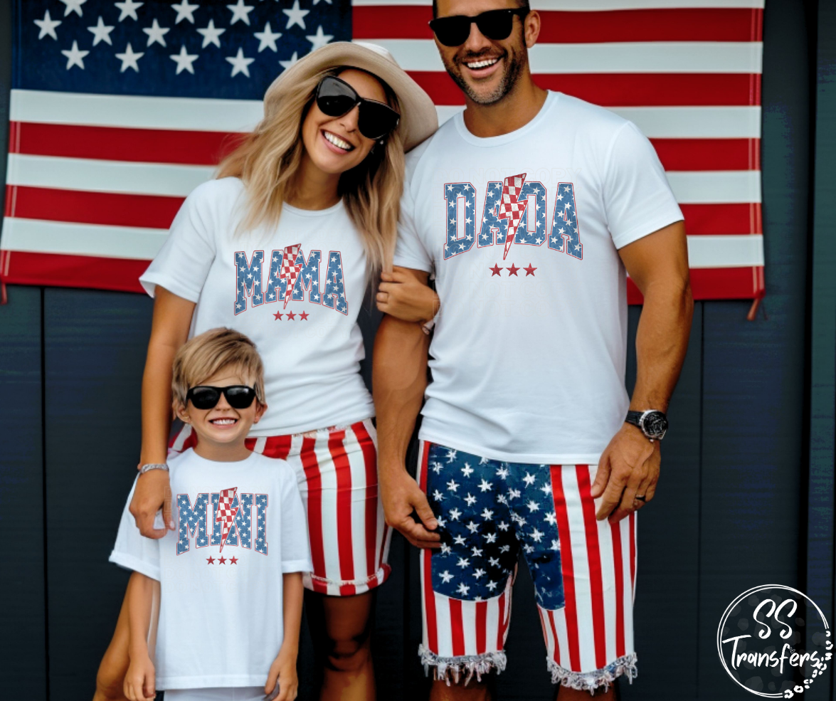 Patriotic Mama/Dada/Mini DTF Transfer