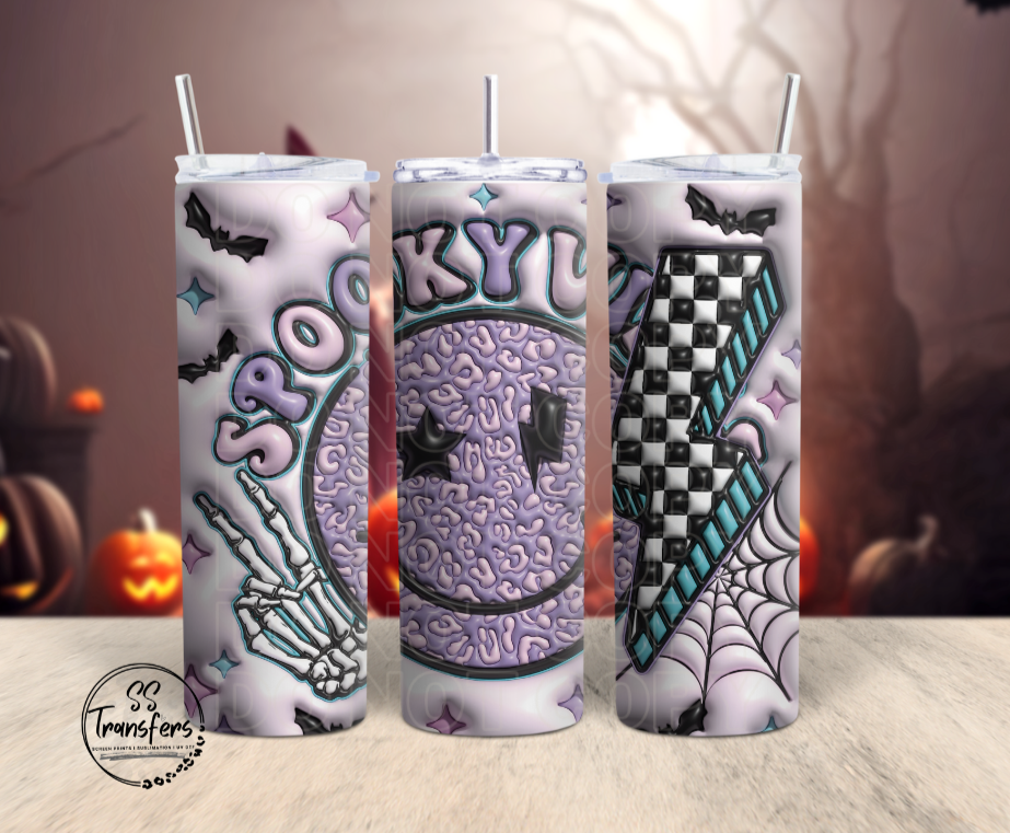 Inflated Spooky Vibes Smile Sub Tumbler Transfer