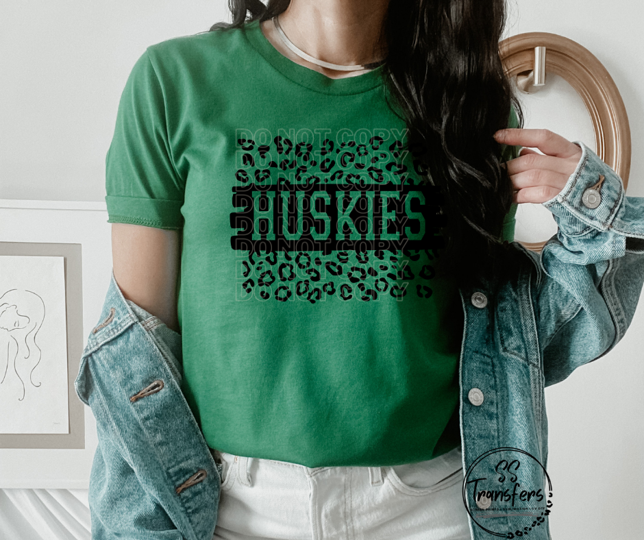 Huskies Leopard Label DTF Transfer